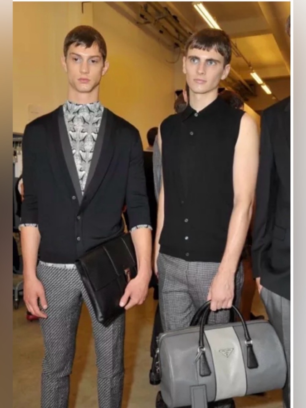 Prada perforated runway racer strip bowler purse  AS IS leather mens or womens